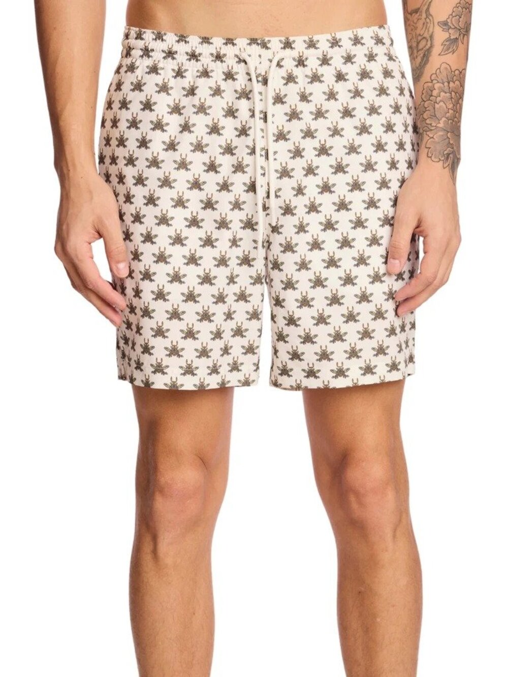 NWT Paisley & Gray Gilligan Swim Trunks White Bees Mens Size XL